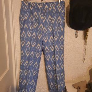Chico's Linen Ikat Wide Leg Pants NWOT Chico's 1.5 10/12
